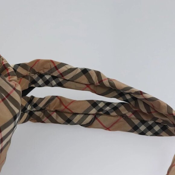 BURBERRY Nova Check Blue Label Backpack Nylon Beige Silver Auth am7971 - Picture 9 of 16